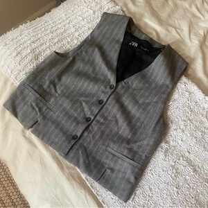 Zara Gray Pinstripe Suit Vest